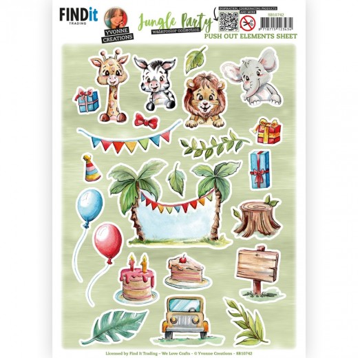 3D Push Out – Jungle Party Small Elements B – Yvonne Creations