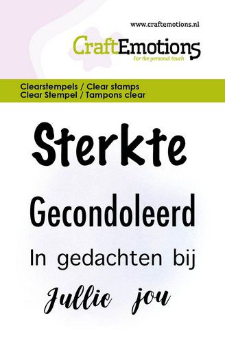 CraftEmotions clearstamps 6x7cm – Tekst Sterkte Gecondoleerd NL