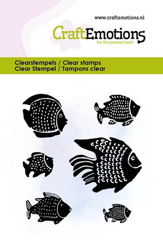 CraftEmotions clearstamps 6x7cm – Tropische vissen