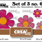 Crealies Set of 3 Bloemen no. 28 met/zonder groefjes