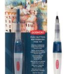 Penseel met watertank + Push button Fine tip - Derwent