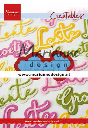 Snijmal Groetjes met schaduw (NL tekst) – Marianne Design