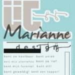 Stempel + Snijmal - Jij - Karin Joan / Marianne Design