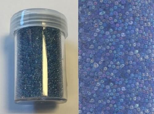 Mini pearls (zonder gat) 0,8-1,0mm blauw 22 gram