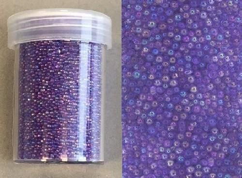 Mini pearls (zonder gat) 0,8-1,0mm regenboog paars 22 gram