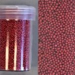 Mini pearls (zonder gat) 0,8-1,0mm rood 22 gram