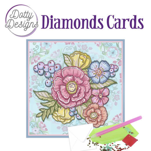 Dotty Designs Diamond Cards – Pastel Flowers