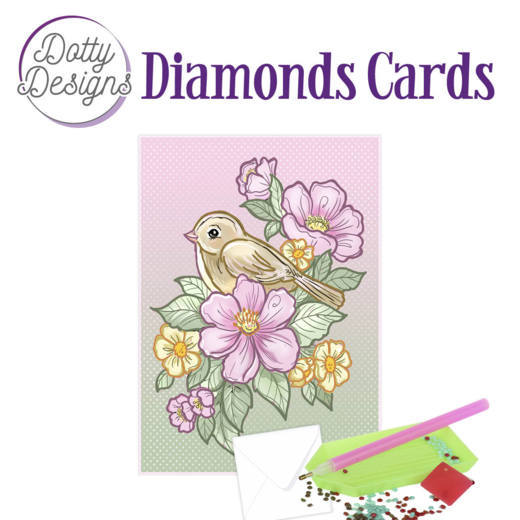 Dotty Designs Diamond Cards – Bird and Flowers
