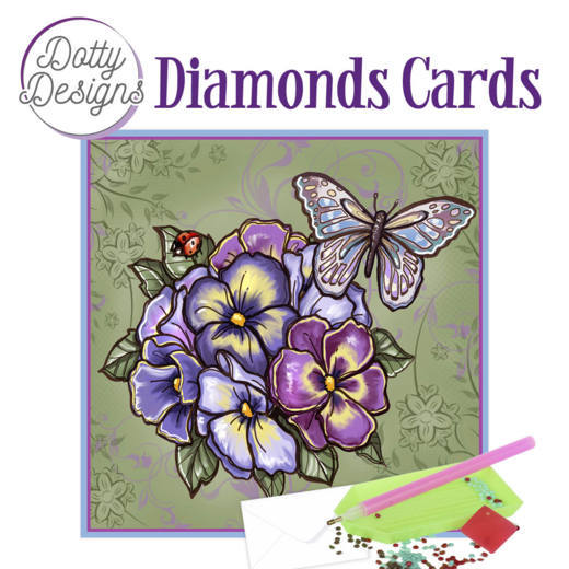 Dotty Designs Diamond Cards – Purple Flowers