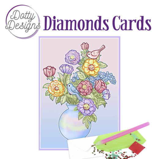 Dotty Designs Diamond Cards – Vase with flowers