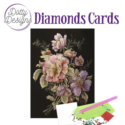 Dotty Designs Diamond Cards – Roses in Black