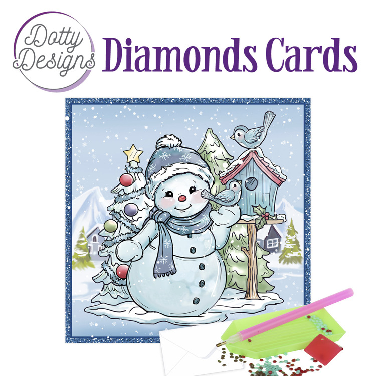 Dotty Designs Diamond Cards – Snowman with Birds