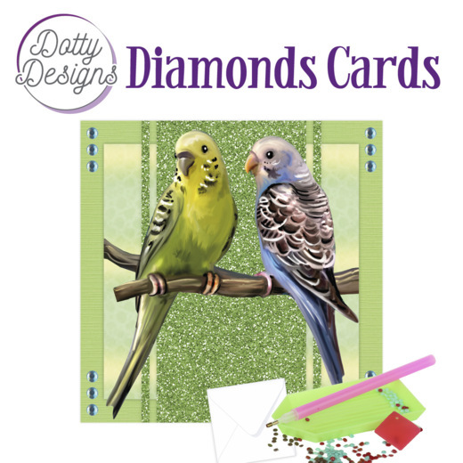 Dotty Designs Diamond Cards – Parakeets