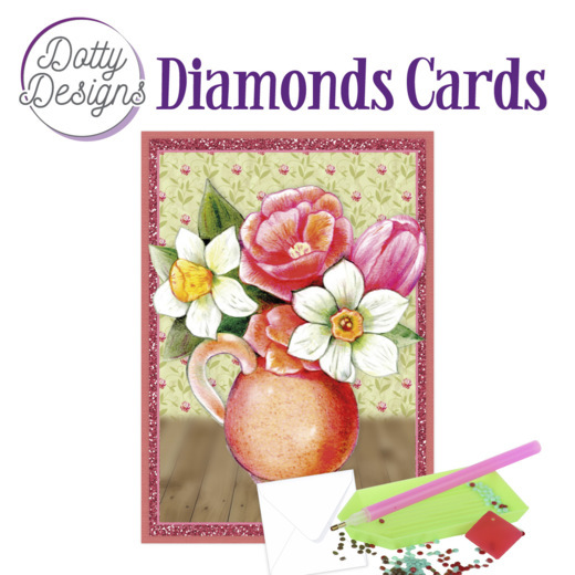 Dotty Designs Diamond Cards – Vase with Flowers