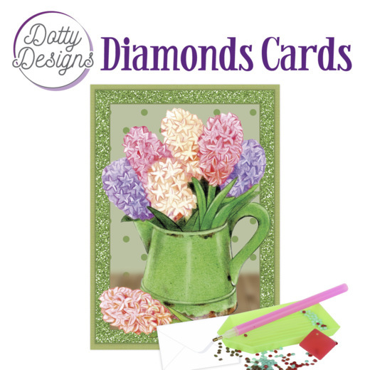 Dotty Designs Diamond Cards – Hyacinths in watering can