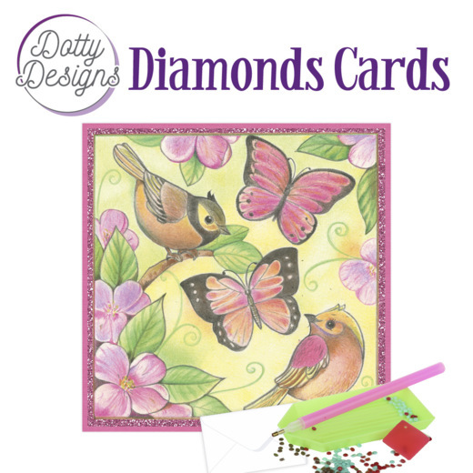 Dotty Designs Diamond Cards – Pink Butterflies