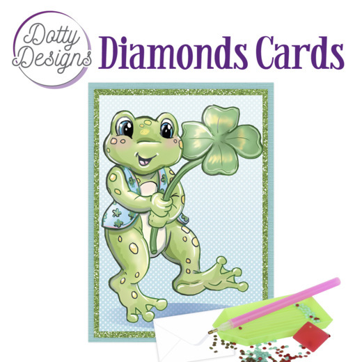 Dotty Designs Diamond Cards – Frog with Clover