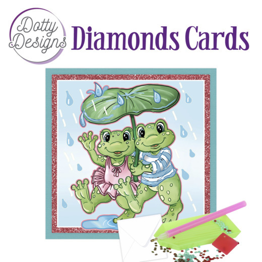 Dotty Designs Diamond Cards – Frogs with Umbrella