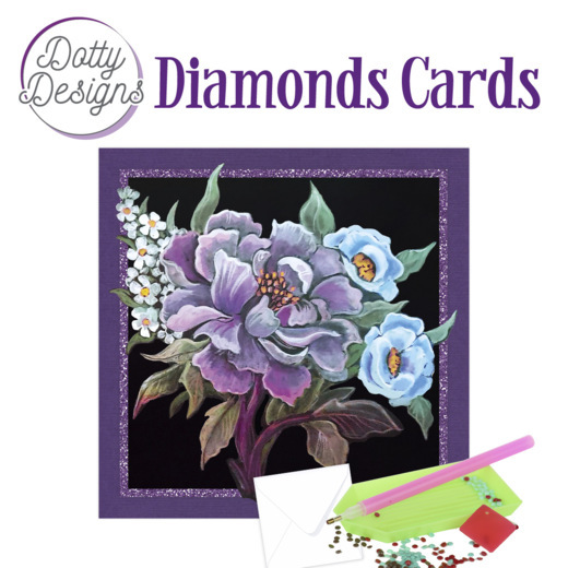 Dotty Designs Diamond Cards – Purple Peonie
