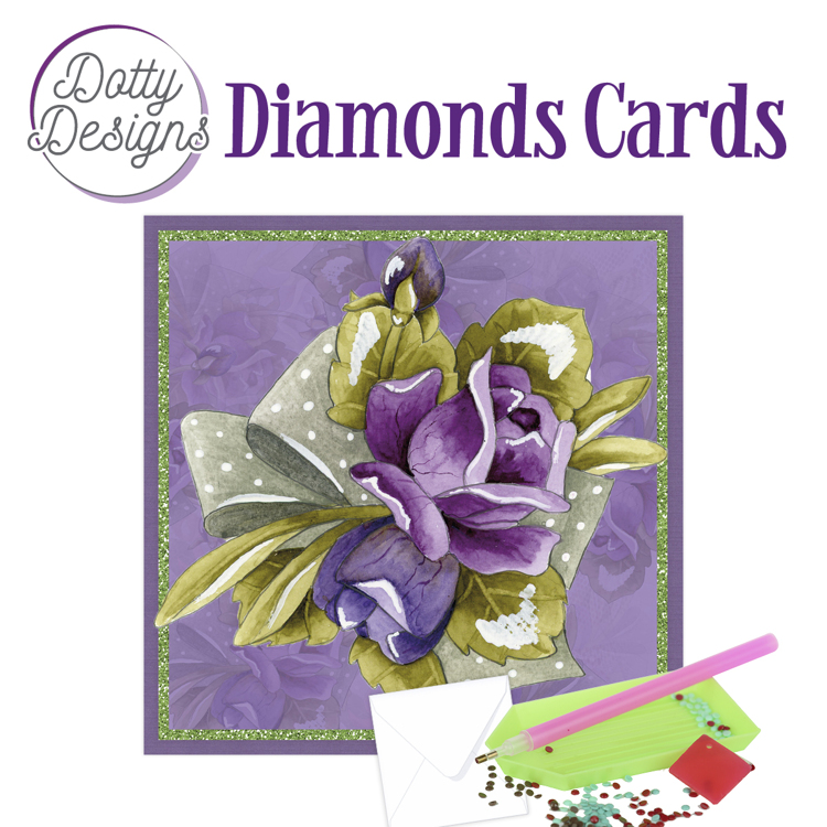Dotty Designs Diamond Cards – Purple Roses