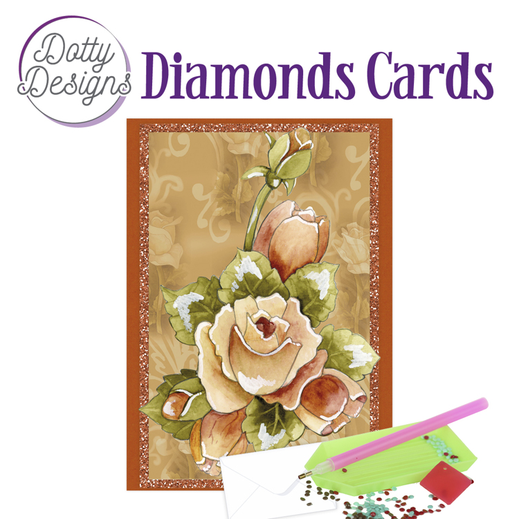 Dotty Designs Diamond Cards – Orange Roses