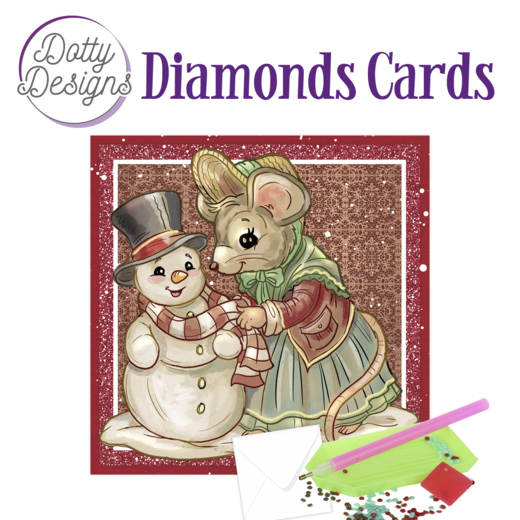Dotty Designs Diamond Cards – Mouse and Snowman