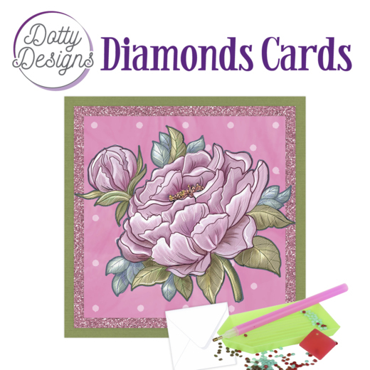 Dotty Designs Diamond Cards – Large Pink Peony