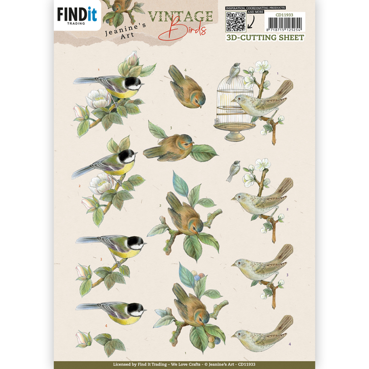 3D Cutting Sheets – Jeanine’s Art – Vintage Birds – Birdcage