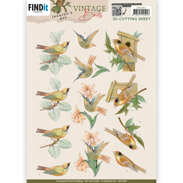 3D Cutting Sheets – Jeanine’s Art – Vintage Birds – Wooden Birdhouse