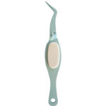 Tweezer (gebogen contra-pincet) metal-blue rubber grip - Nellie Snellen
