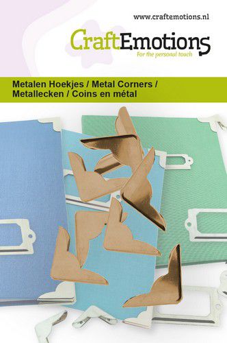 CraftEmotions Metalen Hoekjes  type 1  – oud brons 8 st 20mm