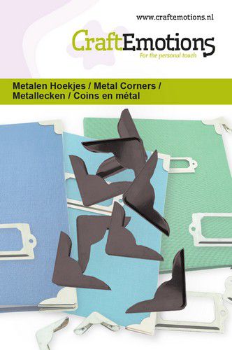 CraftEmotions Metalen Hoekjes type 1 – zwart 8 st 20mm
