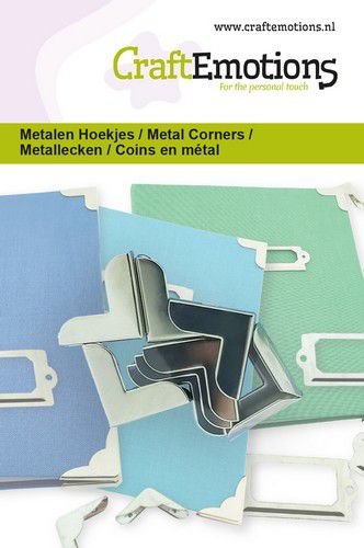 CraftEmotions Metalen hoekjes type 2 – zilver 8 st 20mm