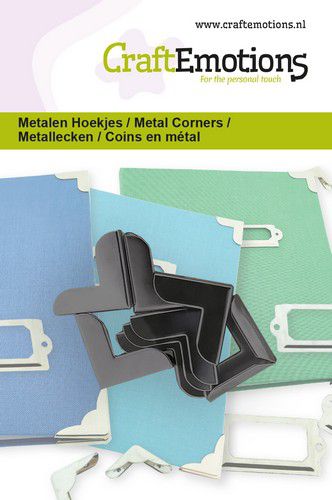 CraftEmotions Metalen hoekjes type 2 –  zwart 8 st 20mm