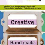 CraftEmotions Metalen label houder groot - oud brons 2 st 32x70mm