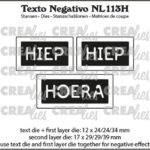 Crealies Texto Negativo HIEP HIEP HOERA (H)  - (NL)