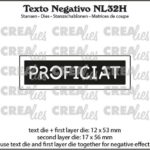 Crealies Texto Negativo PROFICIAT (H)  - (NL)