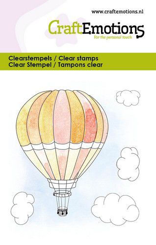 CraftEmotions clearstamps 6x7cm – Luchtballon & Wolken