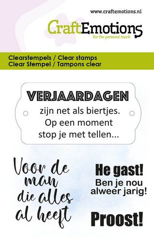 CraftEmotions clearstamps 6x7cm –  Nederlandse Teksten – Proost!