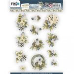 3D Push Out - Precious Marieke - Christmas Blues - Blue Clock