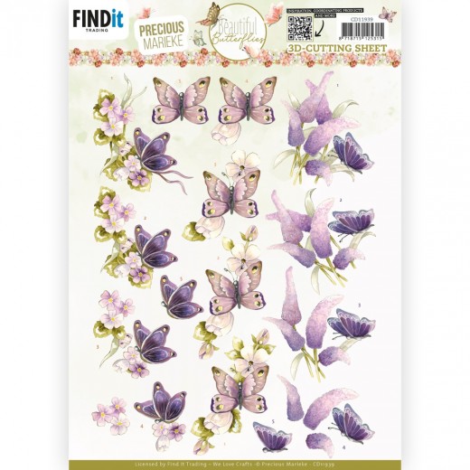 Knipvel – Beautiful Butterflies Purple – Precious Marieke