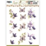 3D Push out - Beautiful Butterflies Purple - Precious Marieke