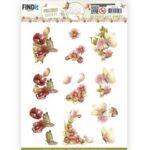 3D Push out - Beautiful Butterflies Red - Precious Marieke