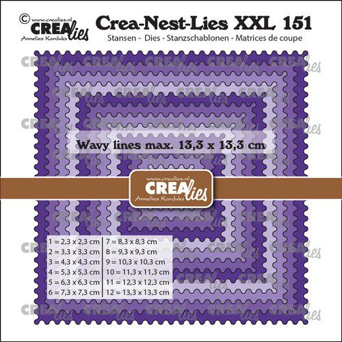 Crealies Crea-Nest-Lies XXL Vierkanten met golfrandje