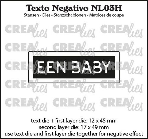 Crealies Texto Negativo Die EEN BABY – NL (H)