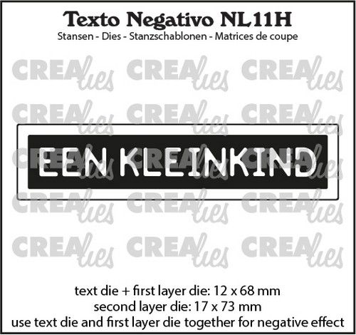 Crealies Texto Negativo Die EEN KLEINKIND – NL (H)