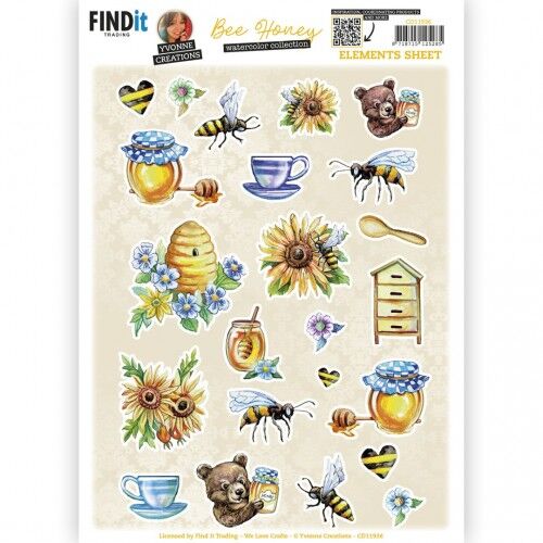Cutting Sheet – Yvonne Creations – Bee Honey – Small Elements A