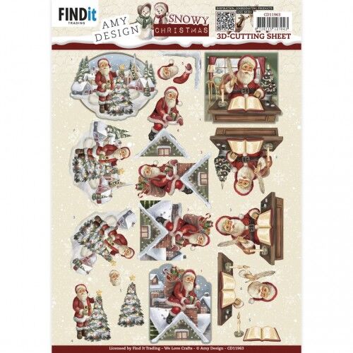 3D Cutting Sheet – Amy Design – Snowy Christmas – Snowy Santa