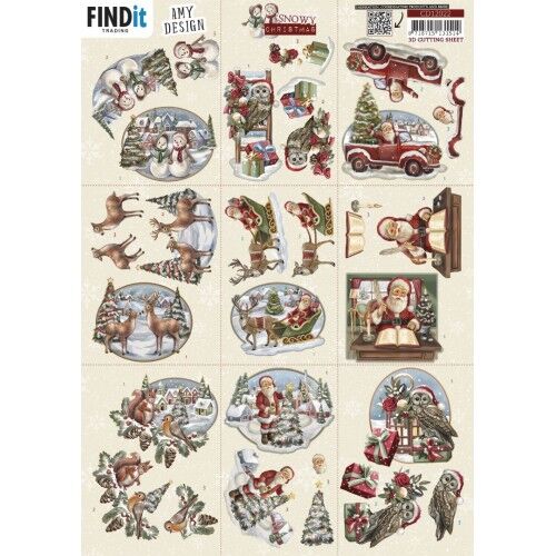 3D Cutting Sheet – Amy Design – Snowy Christmas – Mini