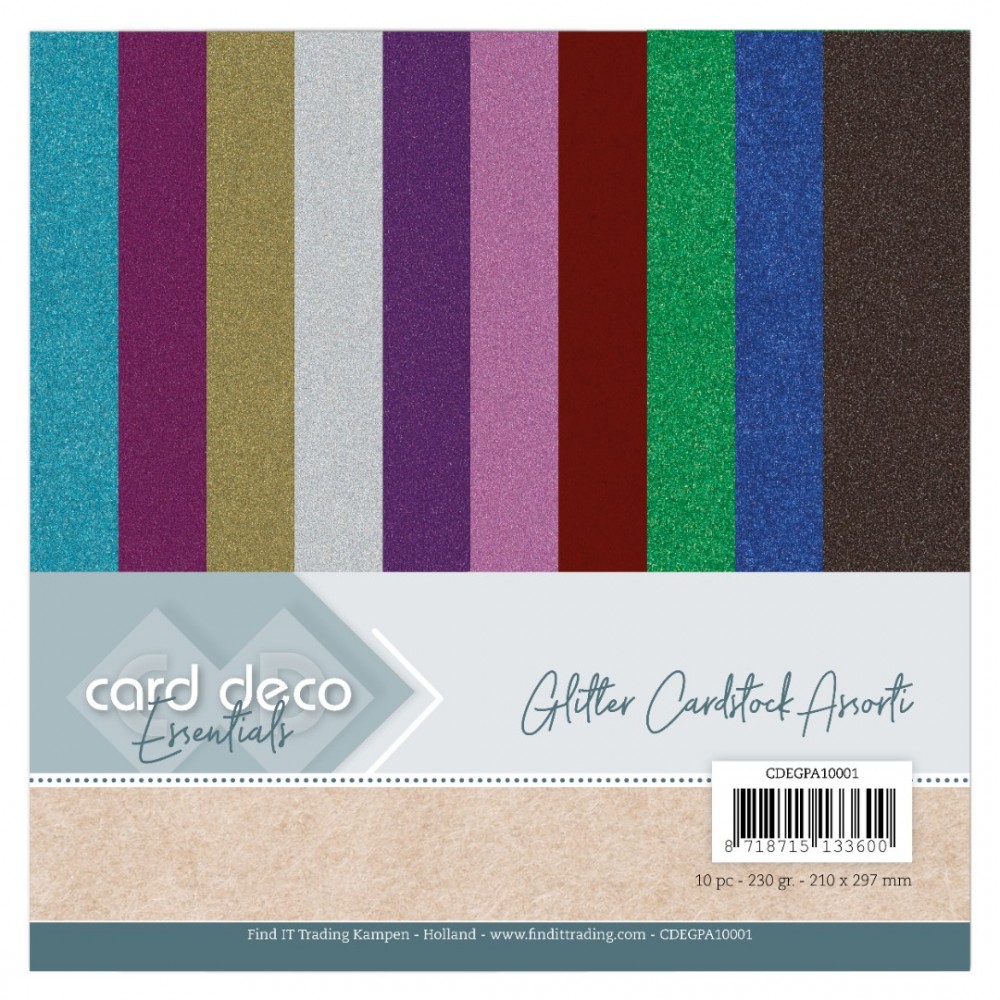 Card Deco Essentials – Glitterkarton Assorti A4 10 vel